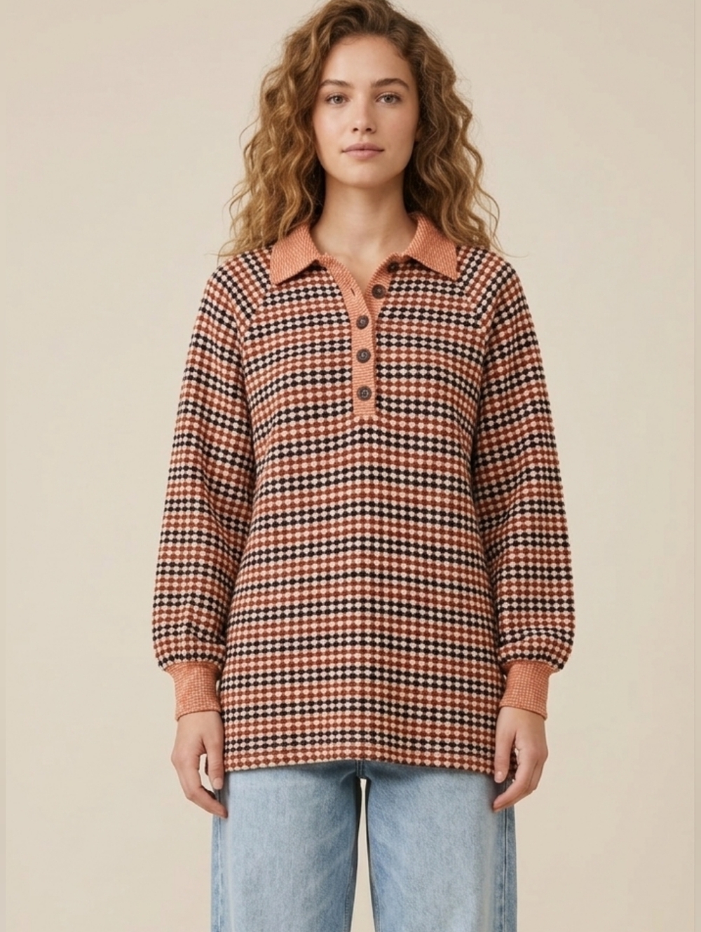 Free People Long Sleeve Long Shirt Tunic Mini Dress Size Medium The Way Home 70s